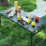 Maxbell Folding Camping Table Festival Holiday Beach Dining Party with Lantern Stand 104cmx48.5cmx45cm