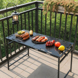 Maxbell Folding Camping Table Festival Holiday Beach Dining Party with Lantern Stand 104cmx44cmx45cm