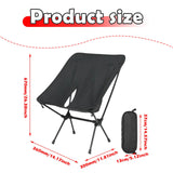 Maxbell Folding Camping Chair Seat Camp Stool Fishing Chair for Outside Travel Beach Black