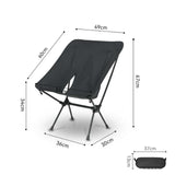 Maxbell Folding Camping Chair Seat Camp Stool Fishing Chair for Outside Travel Beach Black