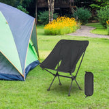 Maxbell Folding Camping Chair Seat Camp Stool Fishing Chair for Outside Travel Beach Black