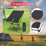 Maxbell Folding Camping Chair Seat Camp Stool Fishing Chair for Outside Travel Beach Black