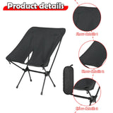 Maxbell Folding Camping Chair Seat Camp Stool Fishing Chair for Outside Travel Beach Black
