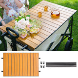 Maxbell Foldable Metal Board Heavy Duty Wagon Cart Board for Garden Cart BBQ Picnics Brown