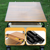 Maxbell Foldable Metal Board Heavy Duty Wagon Cart Board for Garden Cart BBQ Picnics Brown