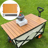 Maxbell Foldable Metal Board Heavy Duty Wagon Cart Board for Garden Cart BBQ Picnics Brown