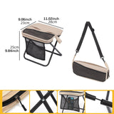 Maxbell Folding Backpack Stool Ottoman Portable Camping Chair for Home Garden Adults Khaki and S