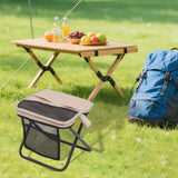 Maxbell Folding Backpack Stool Ottoman Portable Camping Chair for Home Garden Adults Khaki and S