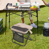 Maxbell Folding Backpack Stool Ottoman Portable Camping Chair for Home Garden Adults Khaki and S