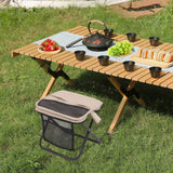 Maxbell Folding Backpack Stool Ottoman Portable Camping Chair for Home Garden Adults Khaki and S