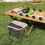 Maxbell Folding Backpack Stool Ottoman Portable Camping Chair for Home Garden Adults Khaki and L