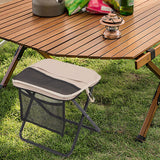 Maxbell Folding Backpack Stool Ottoman Portable Camping Chair for Home Garden Adults Khaki and L