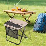 Maxbell Folding Backpack Stool Ottoman Portable Camping Chair for Home Garden Adults Khaki and L