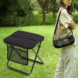 Maxbell Folding Backpack Stool Ottoman Portable Camping Chair for Home Garden Adults Black and S