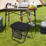 Maxbell Folding Backpack Stool Ottoman Portable Camping Chair for Home Garden Adults Black and S