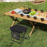 Maxbell Folding Backpack Stool Ottoman Portable Camping Chair for Home Garden Adults Black and S