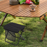 Maxbell Folding Backpack Stool Ottoman Portable Camping Chair for Home Garden Adults Black and S