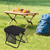 Maxbell Folding Backpack Stool Ottoman Portable Camping Chair for Home Garden Adults Black and S