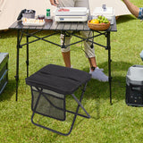 Maxbell Folding Backpack Stool Ottoman Portable Camping Chair for Home Garden Adults Black and L