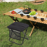 Maxbell Folding Backpack Stool Ottoman Portable Camping Chair for Home Garden Adults Black and L