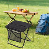 Maxbell Folding Backpack Stool Ottoman Portable Camping Chair for Home Garden Adults Black and L