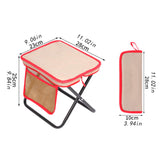 Maxbell Folding Camping Stool Compact Foot Rest Stool for Travel Backpacking Outdoor L Khaki and Red