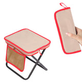 Maxbell Folding Camping Stool Compact Foot Rest Stool for Travel Backpacking Outdoor L Khaki and Red