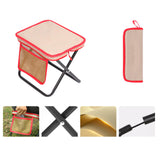 Maxbell Folding Camping Stool Compact Foot Rest Stool for Travel Backpacking Outdoor L Khaki and Red