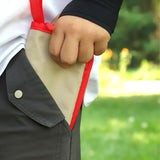 Maxbell Folding Camping Stool Compact Foot Rest Stool for Travel Backpacking Outdoor L Khaki and Red