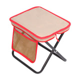 Maxbell Folding Camping Stool Compact Foot Rest Stool for Travel Backpacking Outdoor L Khaki and Red