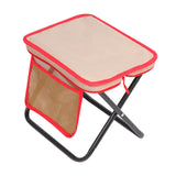 Maxbell Folding Camping Stool Compact Foot Rest Stool for Travel Backpacking Outdoor L Khaki and Red