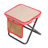 Maxbell Folding Camping Stool Compact Foot Rest Stool for Travel Backpacking Outdoor L Khaki and Red