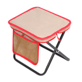 Maxbell Folding Camping Stool Compact Foot Rest Stool for Travel Backpacking Outdoor L Khaki and Red