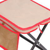 Maxbell Folding Camping Stool Compact Foot Rest Stool for Travel Backpacking Outdoor L Khaki and Red