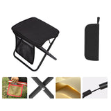Maxbell Folding Camping Stool Compact Foot Rest Stool for Travel Backpacking Outdoor L Black