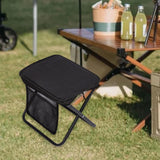 Maxbell Folding Camping Stool Compact Foot Rest Stool for Travel Backpacking Outdoor L Black