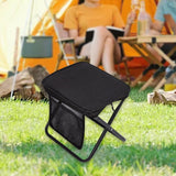 Maxbell Folding Camping Stool Compact Foot Rest Stool for Travel Backpacking Outdoor L Black