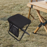 Maxbell Folding Camping Stool Compact Foot Rest Stool for Travel Backpacking Outdoor L Black
