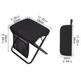 Maxbell Folding Camping Stool Compact Foot Rest Stool for Travel Backpacking Outdoor L Black