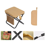 Maxbell Folding Camping Stool Compact Foot Rest Stool for Travel Backpacking Outdoor L Khaki