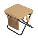Maxbell Folding Camping Stool Compact Foot Rest Stool for Travel Backpacking Outdoor L Khaki