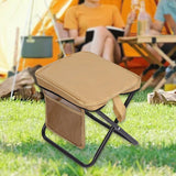 Maxbell Folding Camping Stool Compact Foot Rest Stool for Travel Backpacking Outdoor L Khaki