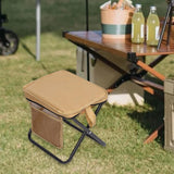 Maxbell Folding Camping Stool Compact Foot Rest Stool for Travel Backpacking Outdoor XL Khaki