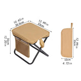 Maxbell Folding Camping Stool Compact Foot Rest Stool for Travel Backpacking Outdoor XL Khaki
