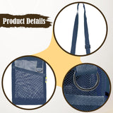 Maxbell Mesh Water Bottle Pouch Reusable Water Bottle Holder for Walking Gym Camping navy blue