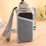 Maxbell Mesh Water Bottle Pouch Reusable Water Bottle Holder for Walking Gym Camping gray