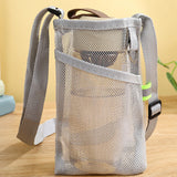 Maxbell Mesh Water Bottle Pouch Reusable Water Bottle Holder for Walking Gym Camping gray