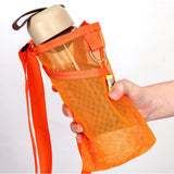 Maxbell Mesh Water Bottle Pouch Reusable Water Bottle Holder for Walking Gym Camping Orange