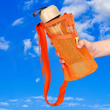 Maxbell Mesh Water Bottle Pouch Reusable Water Bottle Holder for Walking Gym Camping Orange
