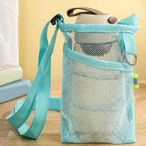Maxbell Mesh Water Bottle Pouch Reusable Water Bottle Holder for Walking Gym Camping blue